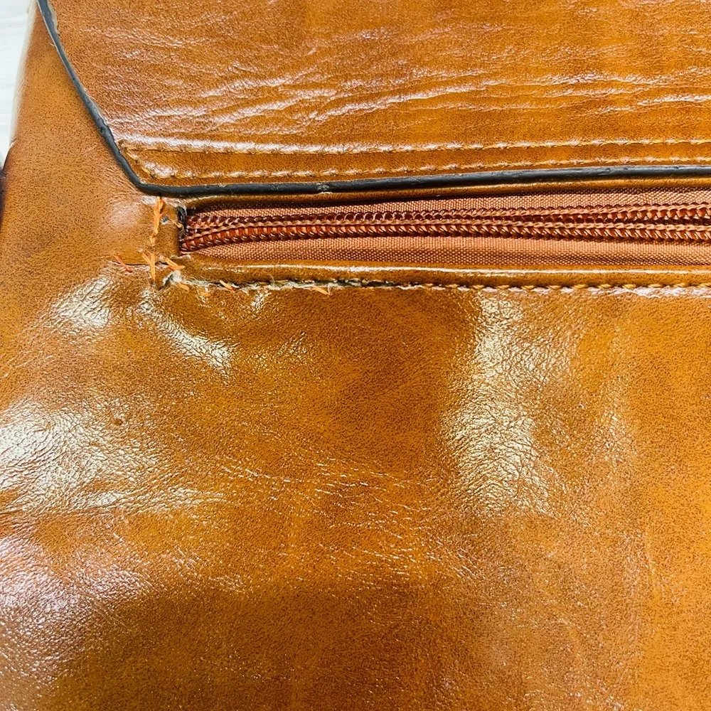 LRZZ Laorenzhizun Brown Leather  Unisex  Bag Small Purse Flaw Back pocket